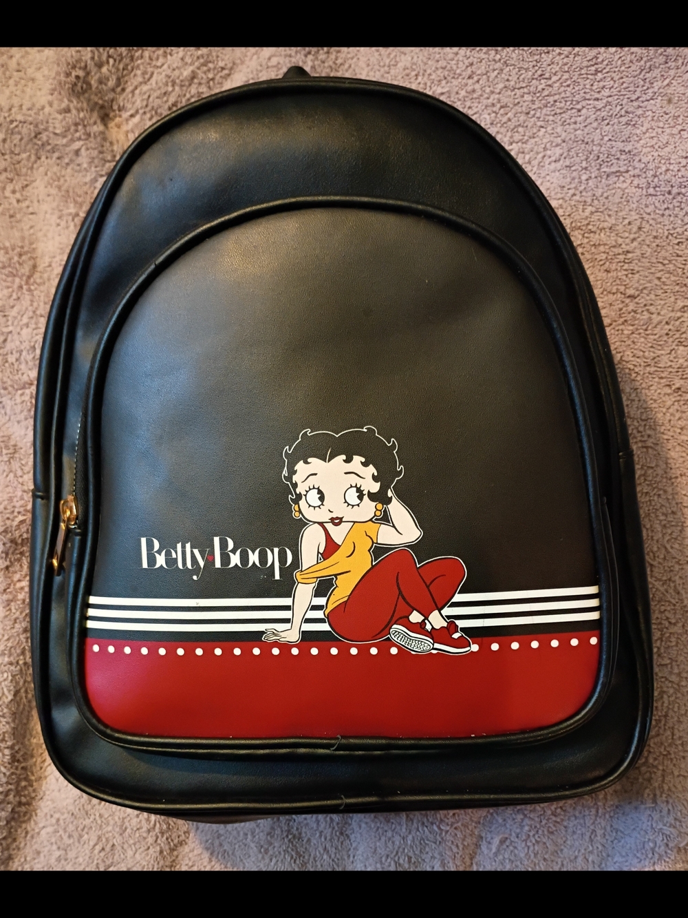 Betty Boop Black & Red Graphic Backpack